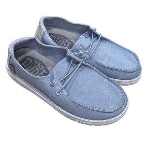 Kids Hey Dude Shoes Light Blue Sparkle Slip On Casual Loafers Size 3